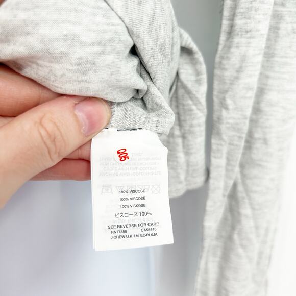 NWT J.Crew Womens Tie Front Crewneck Long Sleeve Tee Top Size S Heathered Gray - Picture 5 of 8